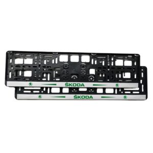 Suport numar inmatriculare auto cu marca masini set 2 buc